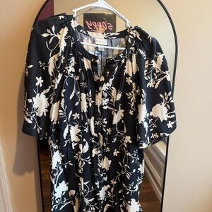 Ava & Viv Black and Cream Floral Blouse